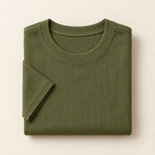 Camiseta acanalada oliva
